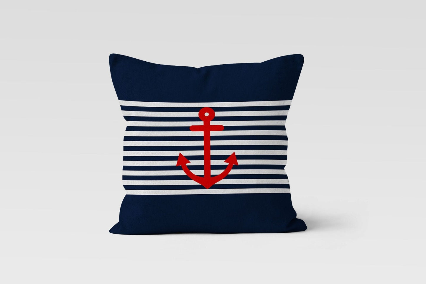 Nautical Anchor Blue Marine Cushion Cover