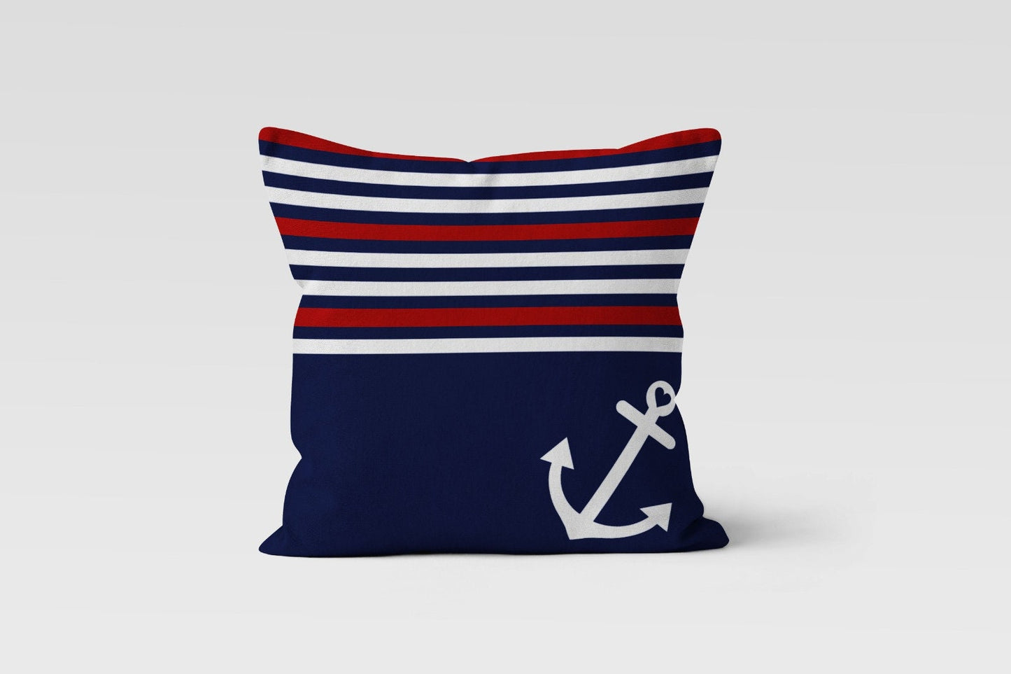 Nautical Anchor Blue Marine Cushion Cover