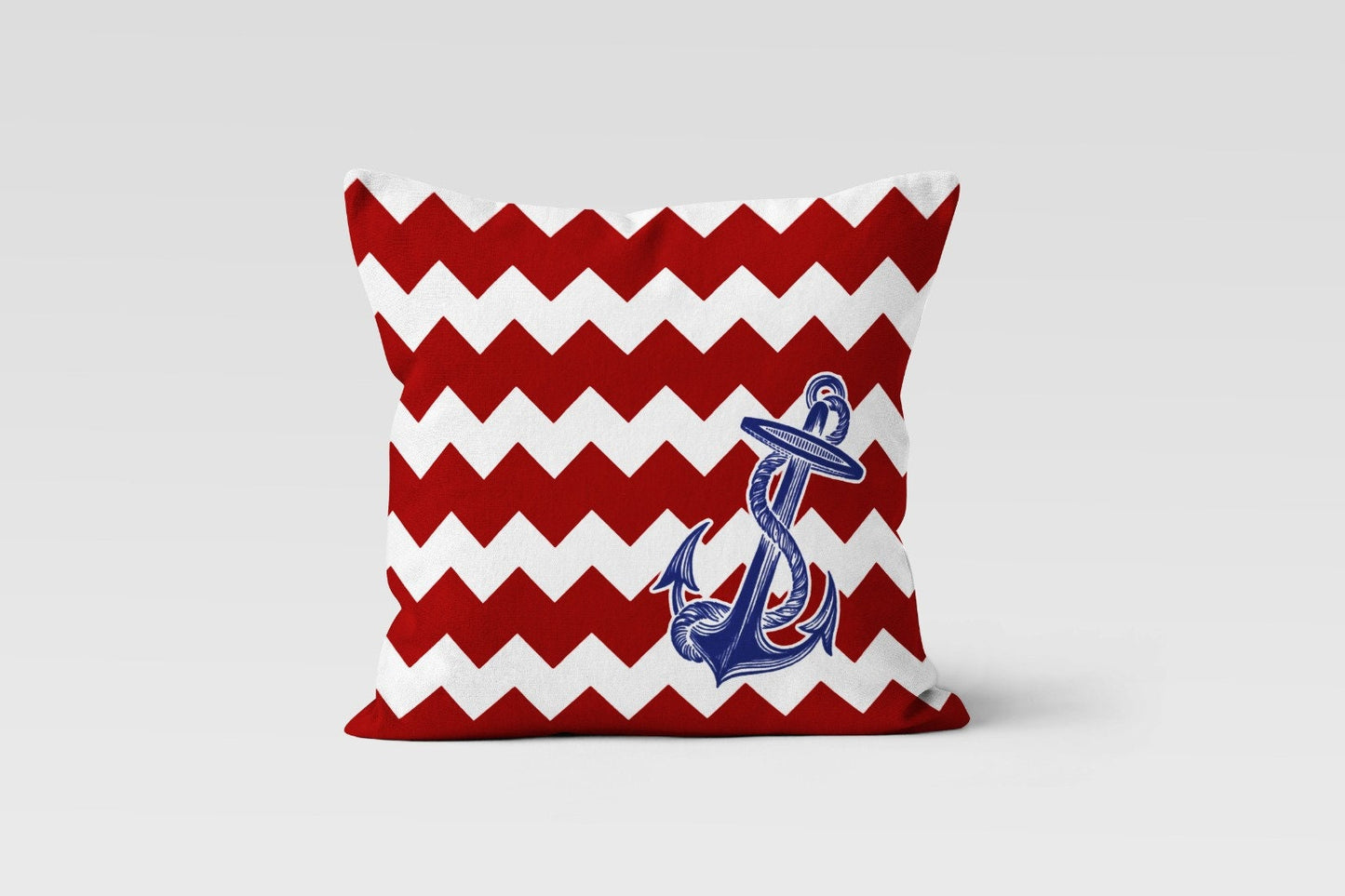 Nautical Anchor Blue Marine Cushion Cover