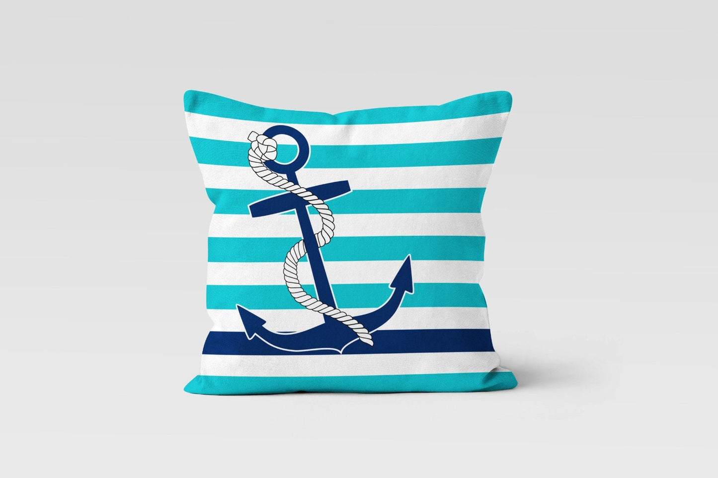 Nautical Anchor Blue Marine Cushion Cover