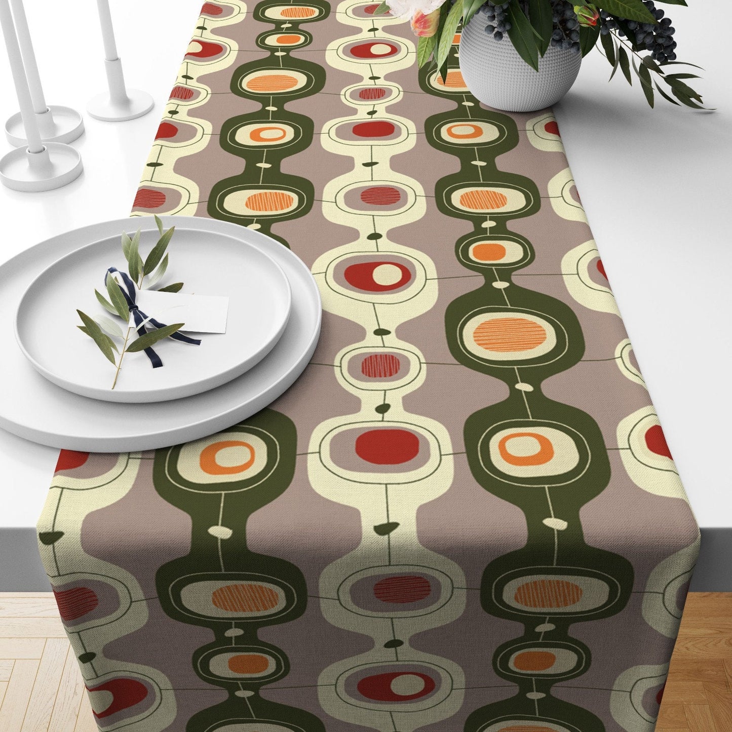 Geometric Mid Century Modern Table Runner