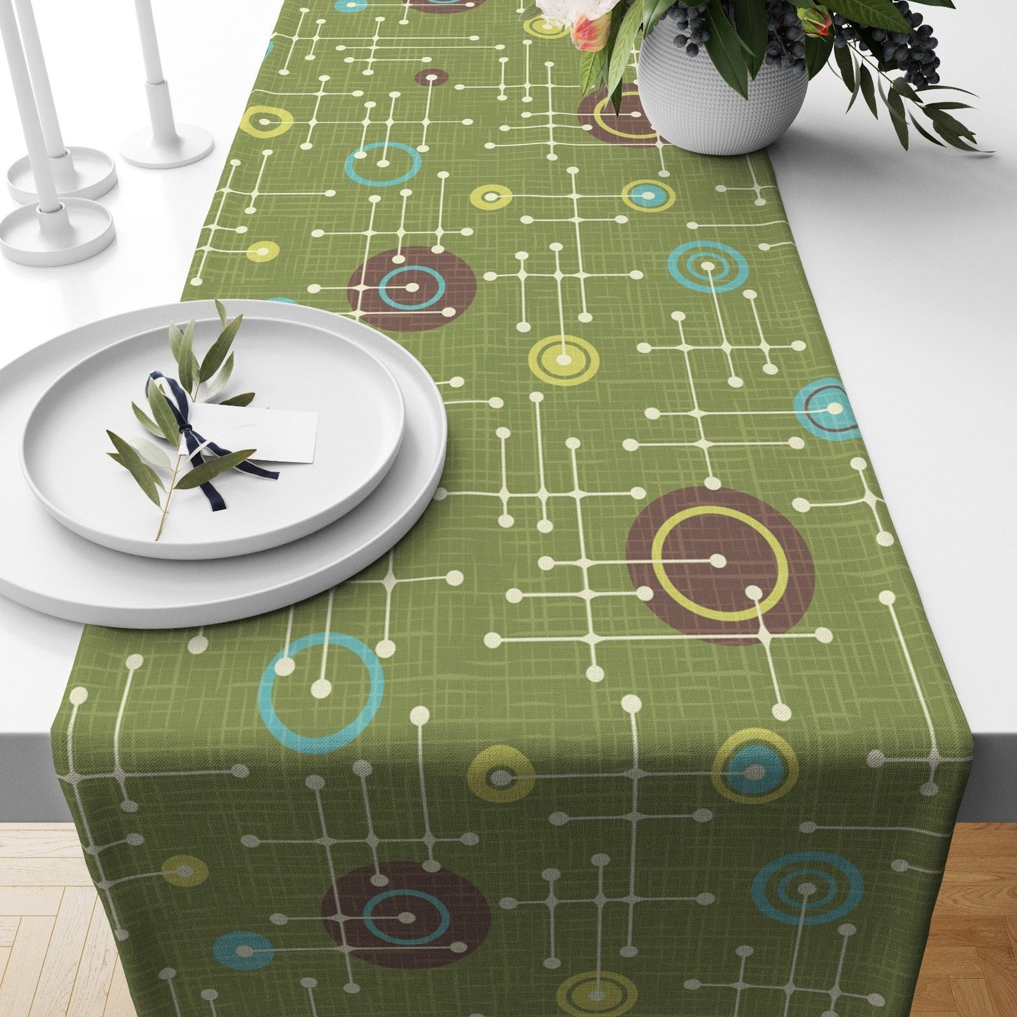 Geometric Mid Century Modern Table Runner