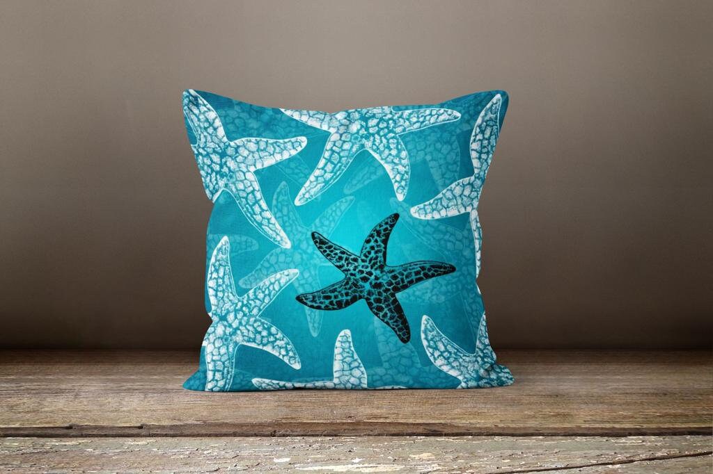 Nautical Seashell Starfish Coral Cushion Cover