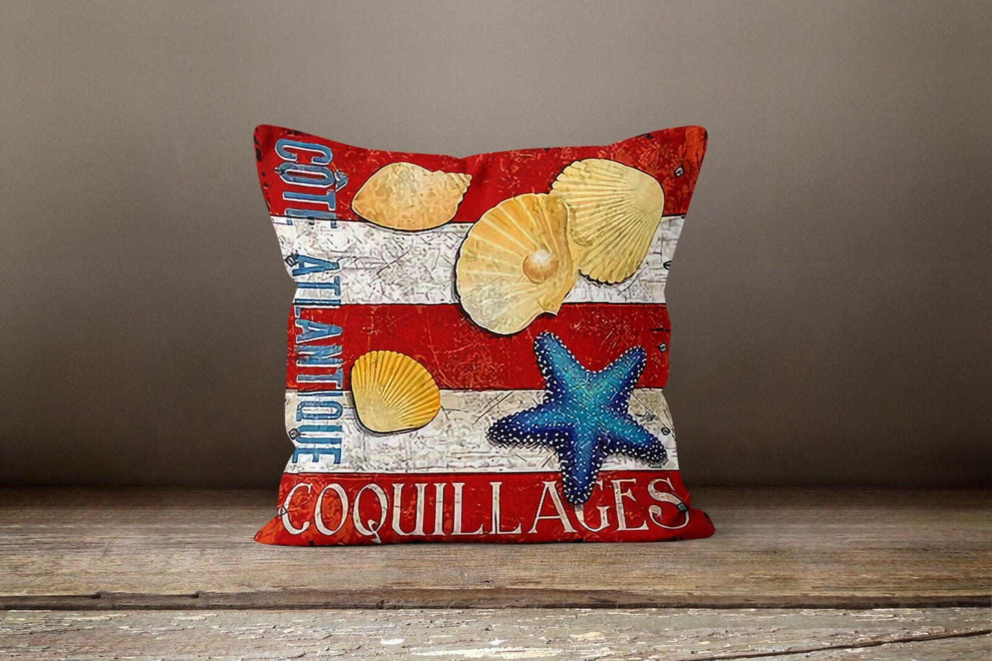 Nautical Seashell Starfish Coral Cushion Cover