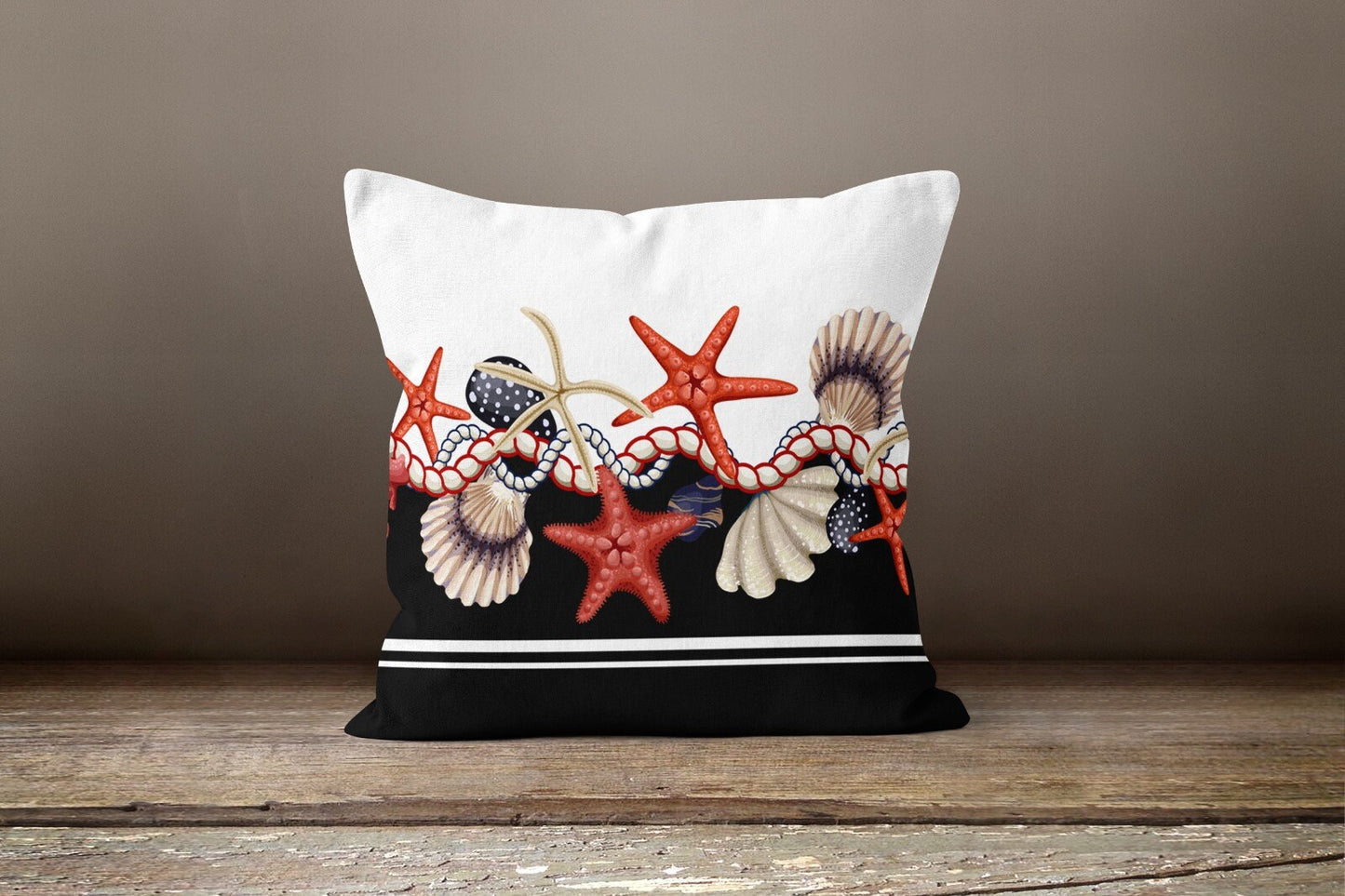 Nautical Seashell Starfish Coral Cushion Cover