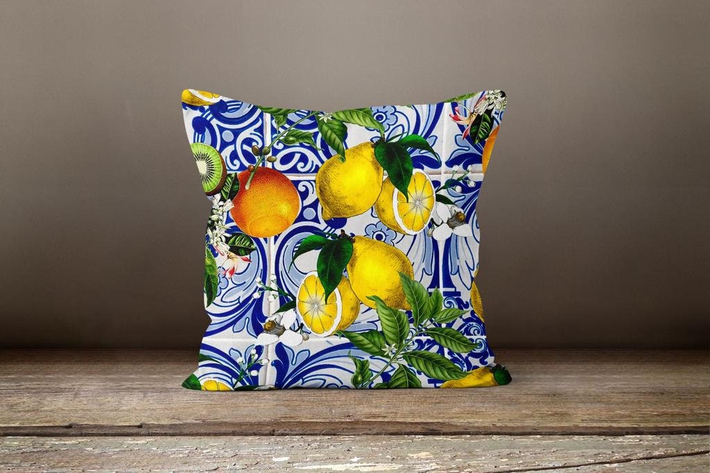 Lemon Citrus Kitchen Fruit Cushion Cover