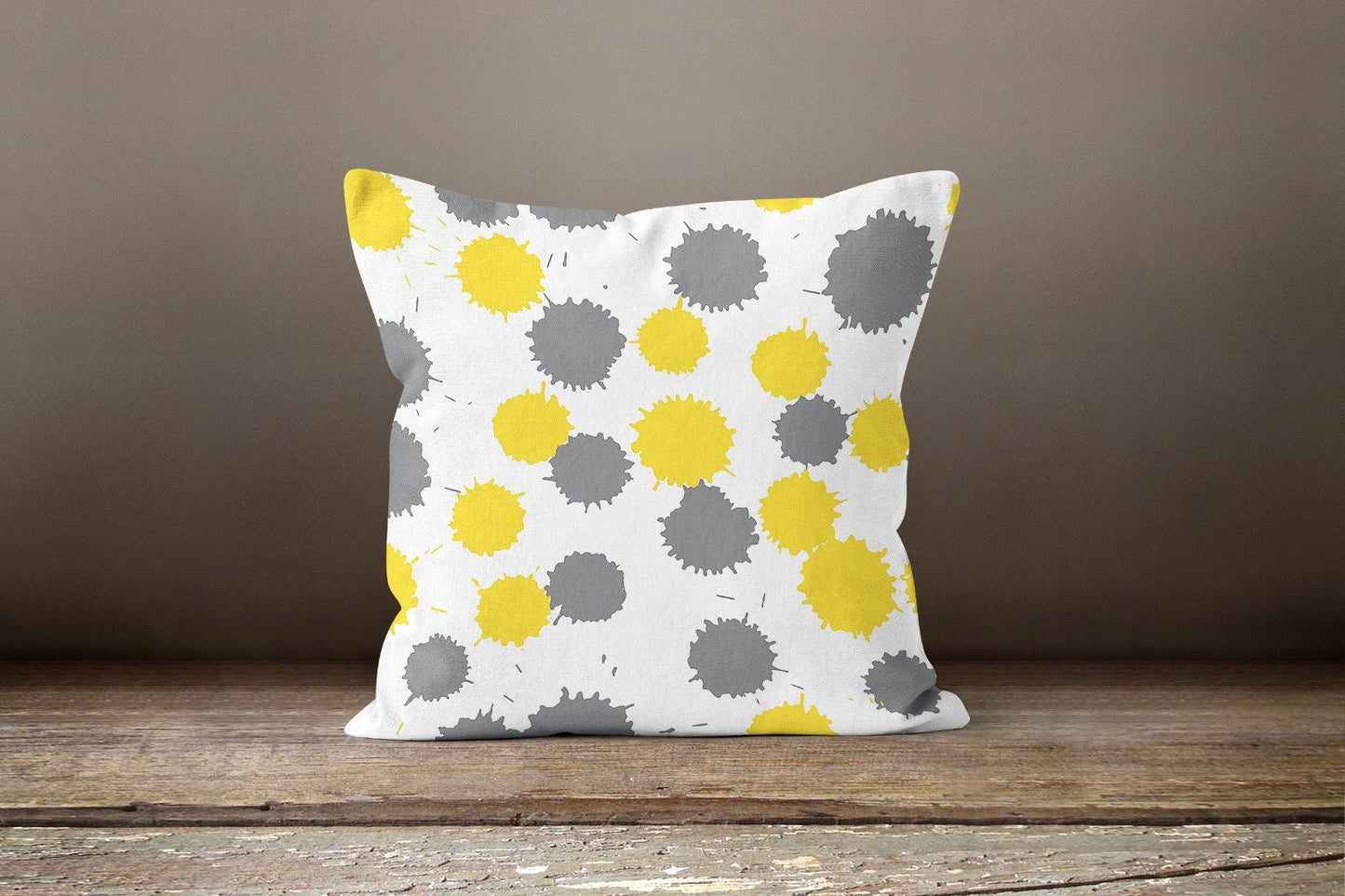 Yellow Grey Modern Geometric Striped Cushion Cover
