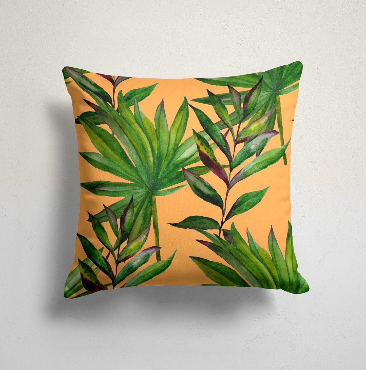 Jungle Green Palm Leaf Zebra Cushion Cover