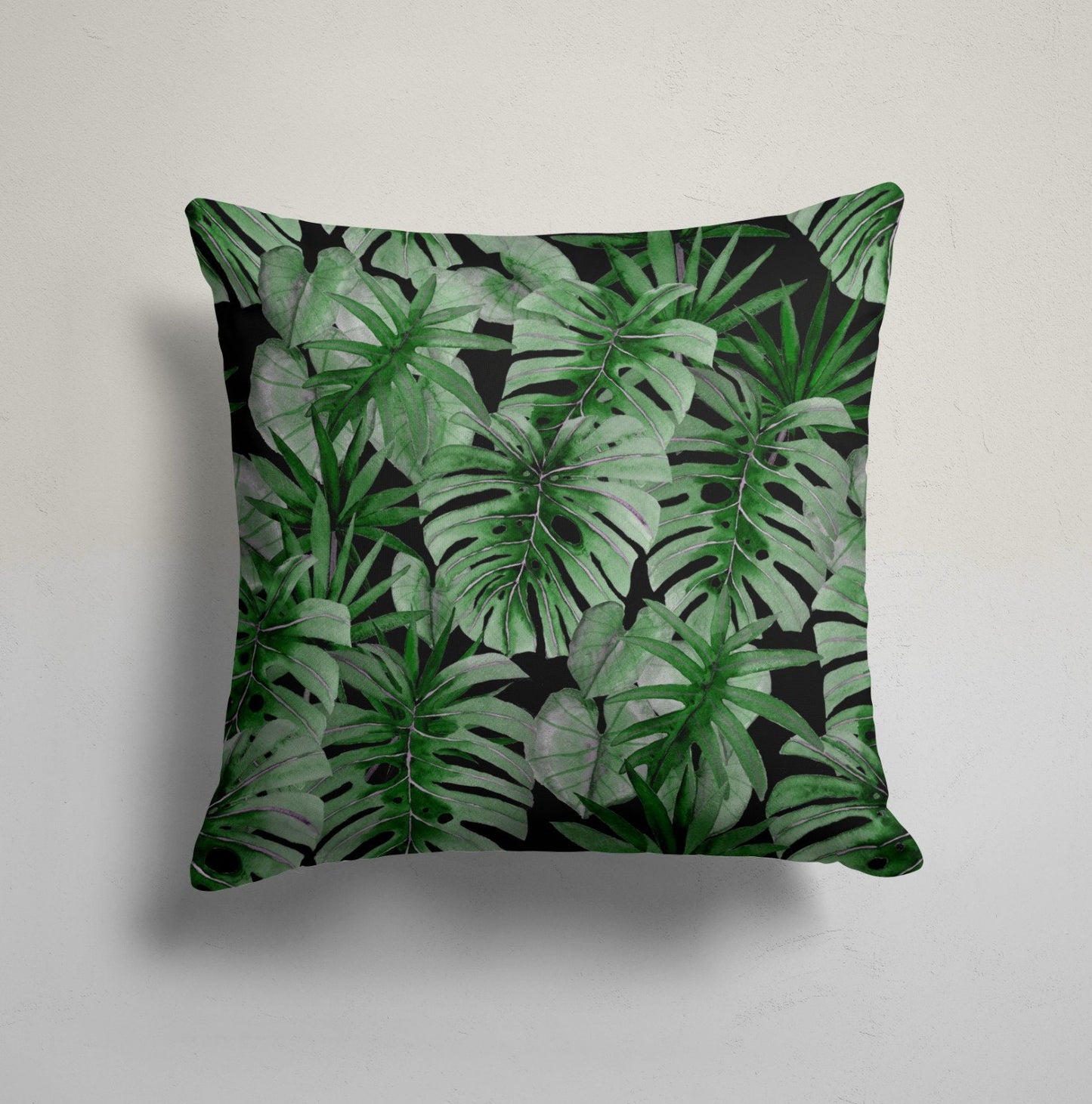Jungle Green Palm Leaf Zebra Cushion Cover