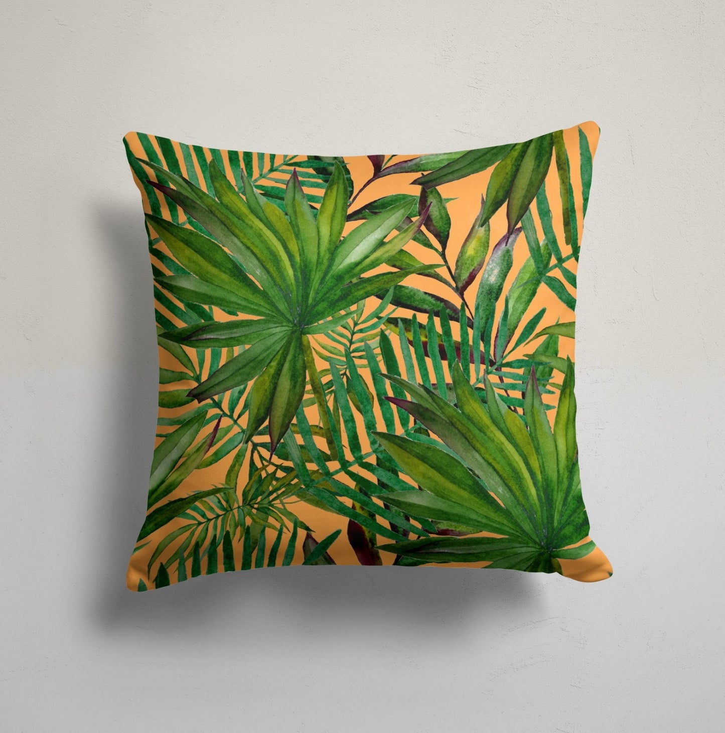 Jungle Green Palm Leaf Zebra Cushion Cover