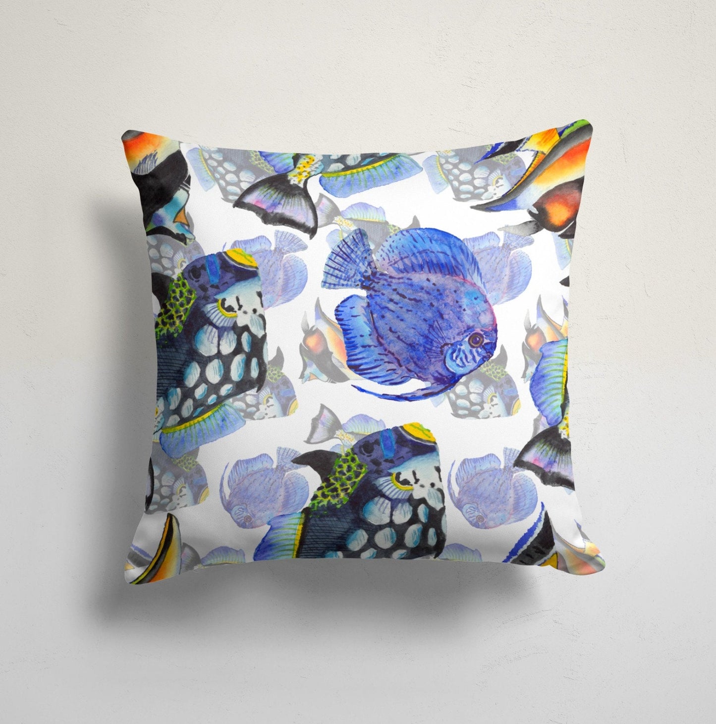 Nautical Seahorse and Seashell Cushion Cover
