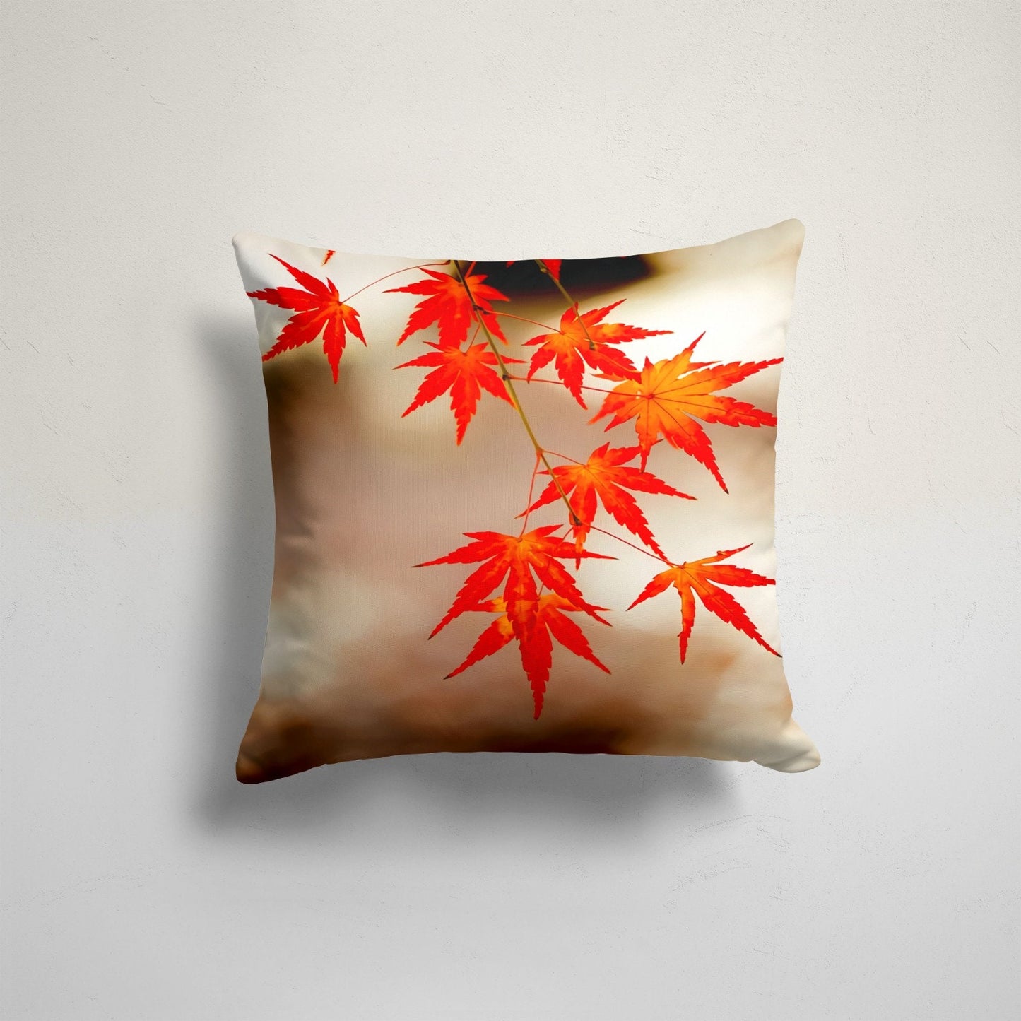 Autumn Maple Leaf Cushion Cover Red Orange Cushion Case