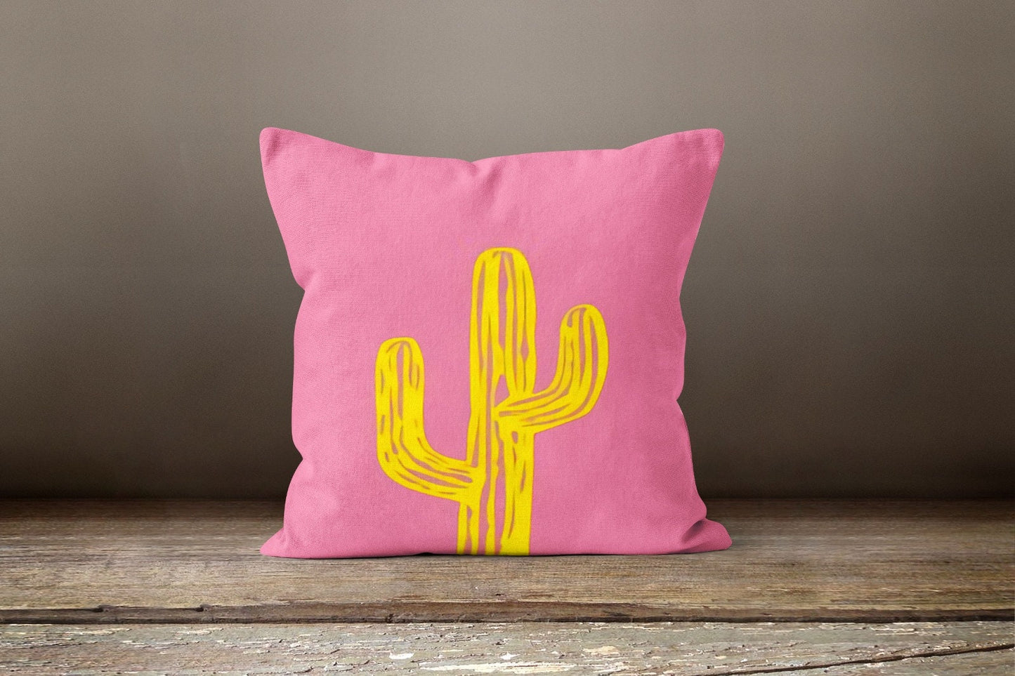 Cactus Cushion Cover Green and Pink Botanical Cushion Case
