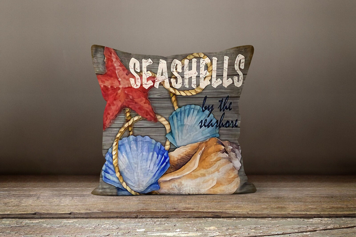 Nautical Sailing Boat Coral Seashell Cushion Cover