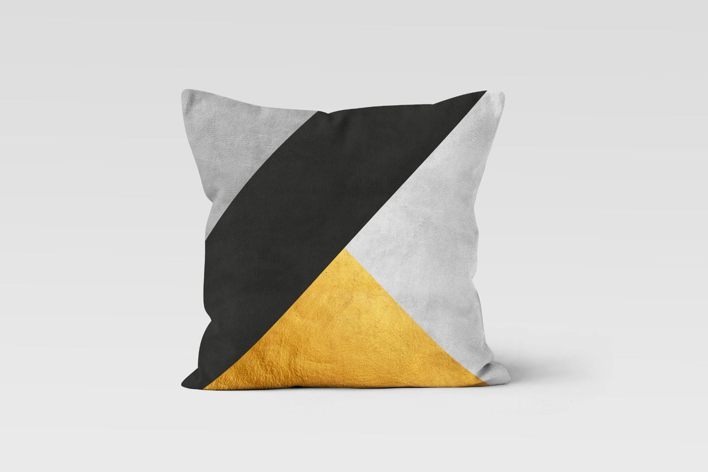 Geometric Yellow Grey Abstract Modern Cushion Cover