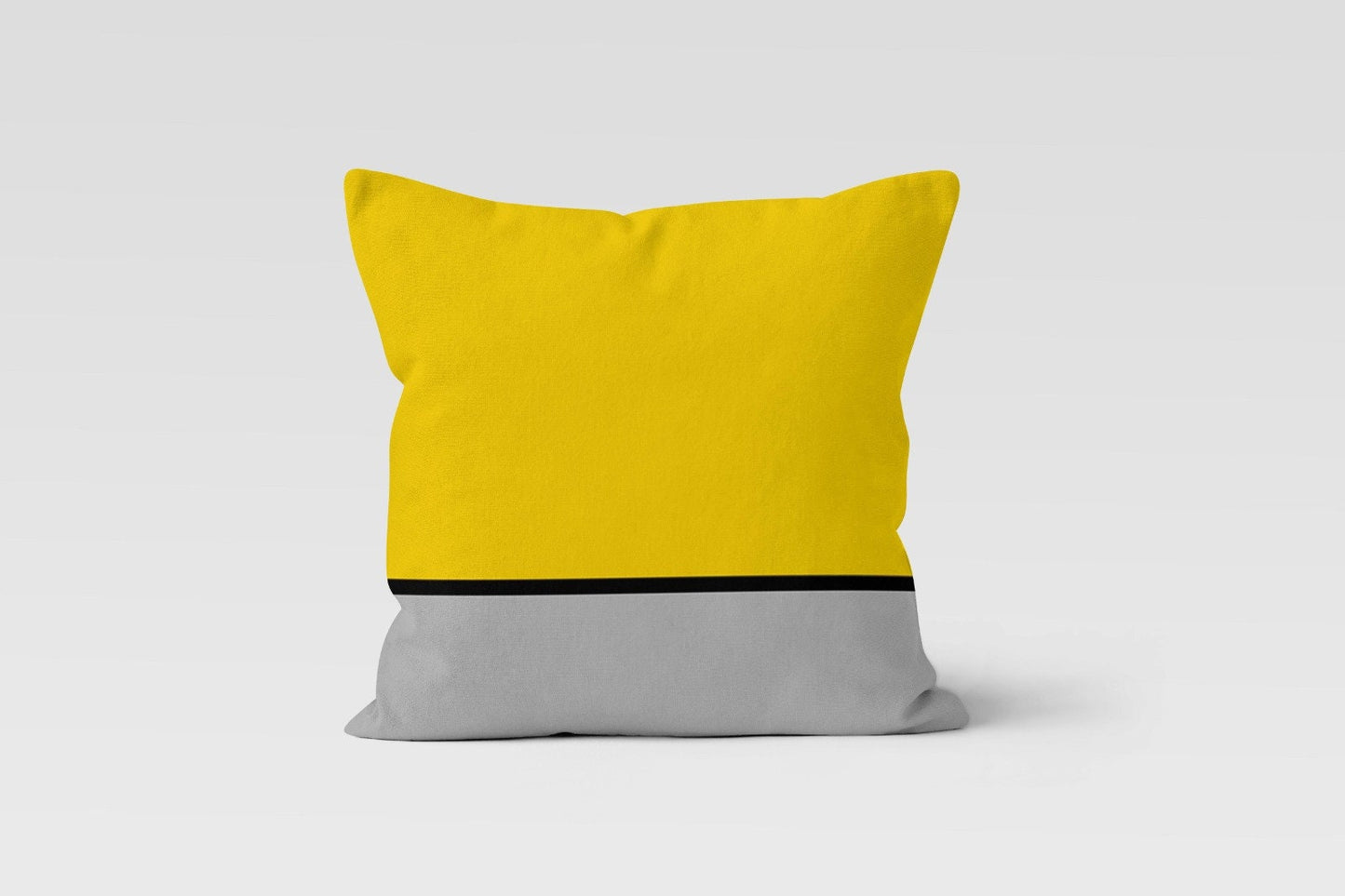 Geometric Yellow Grey Abstract Modern Cushion Cover