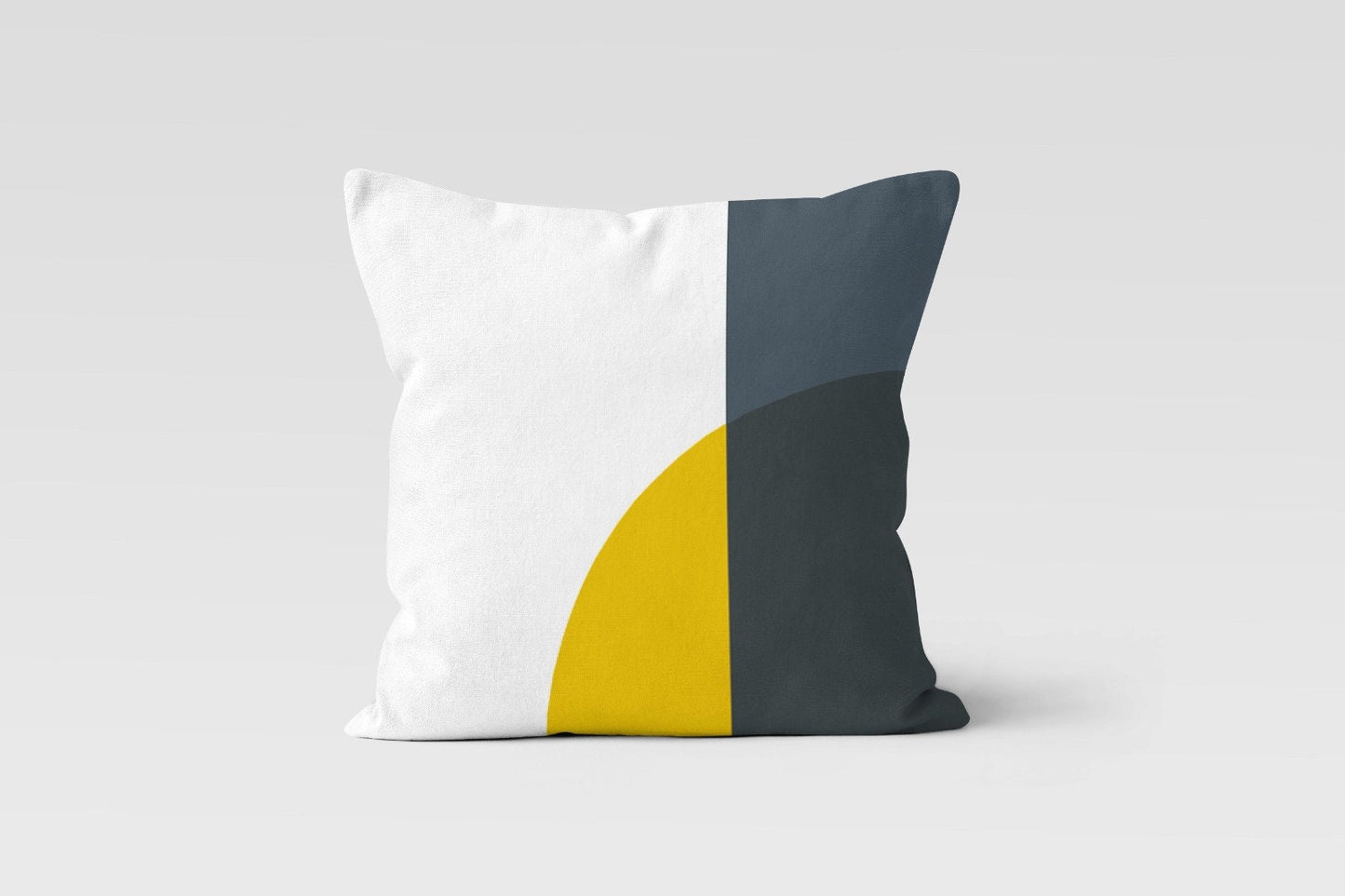 Geometric Yellow Grey Abstract Modern Cushion Cover