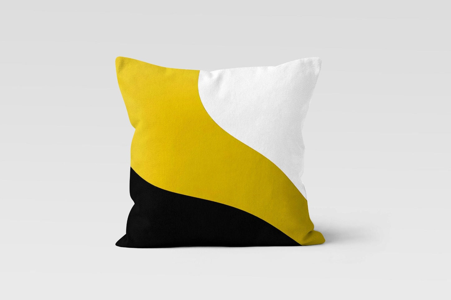 Geometric Yellow Grey Abstract Modern Cushion Cover