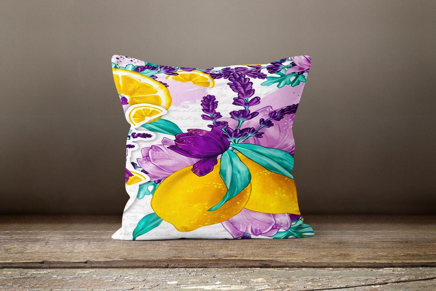 Fruit and Lemon Citrus Pattern Cushion Cover
