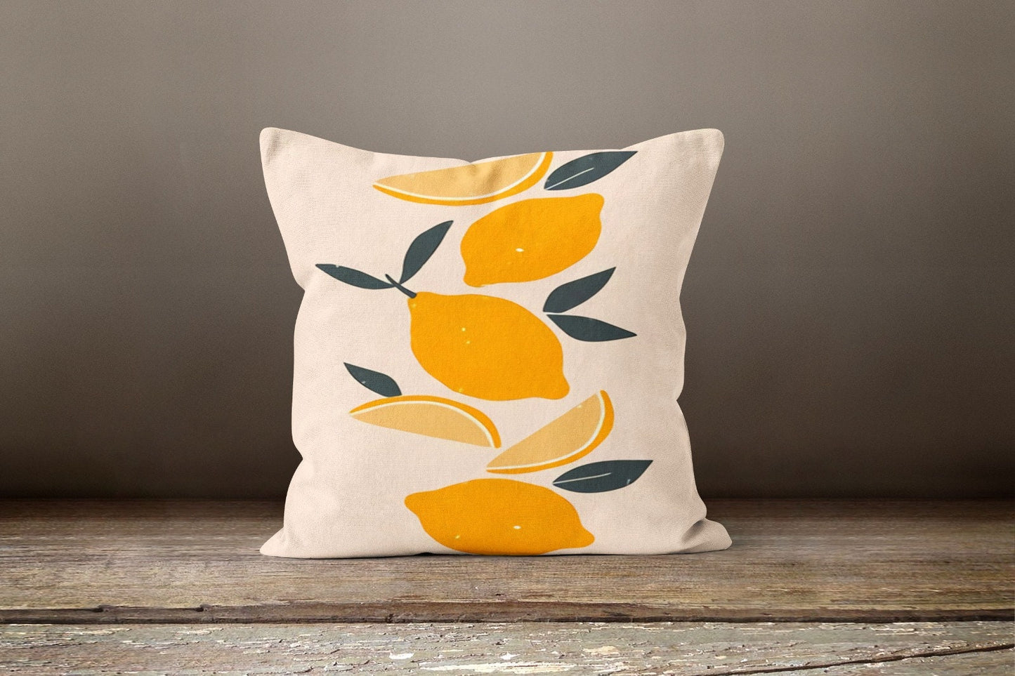 Fruit and Lemon Citrus Pattern Cushion Cover