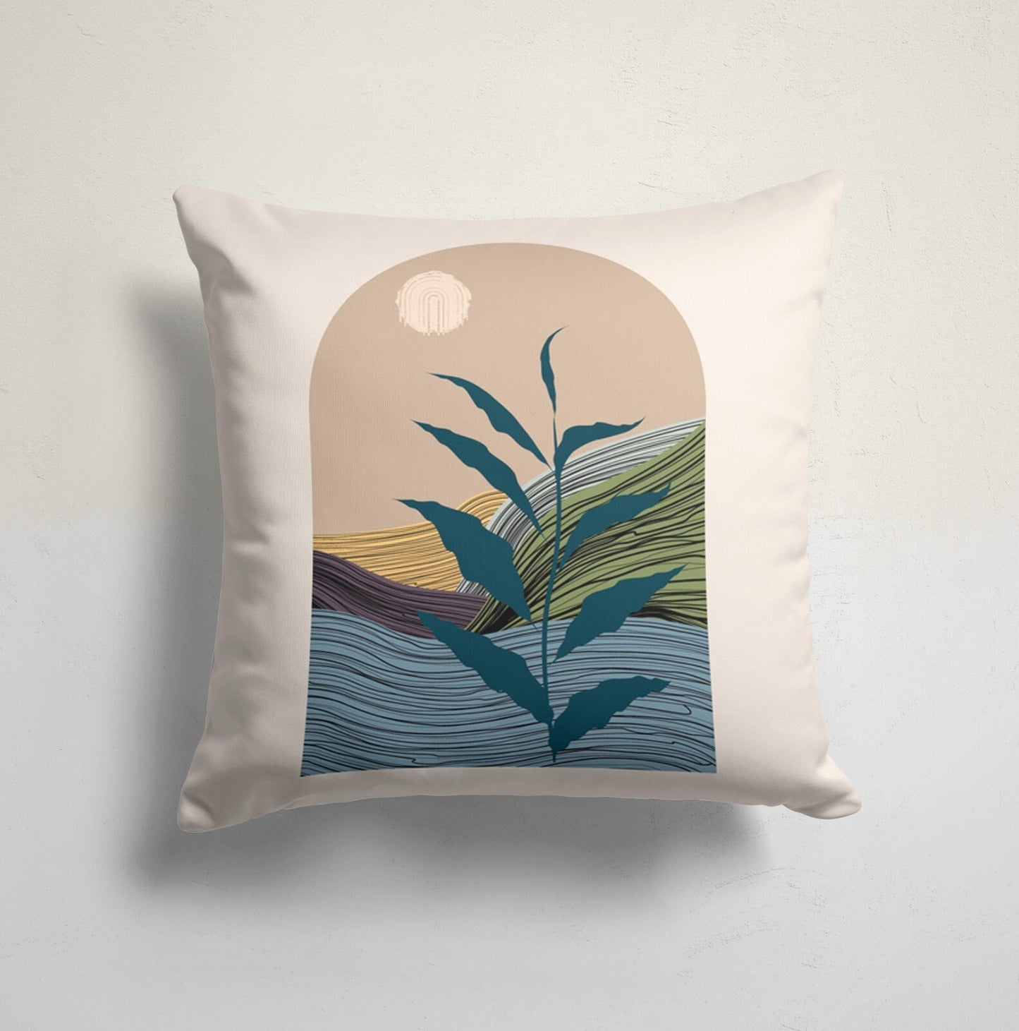 Abstract Landscape View Cushion Cover