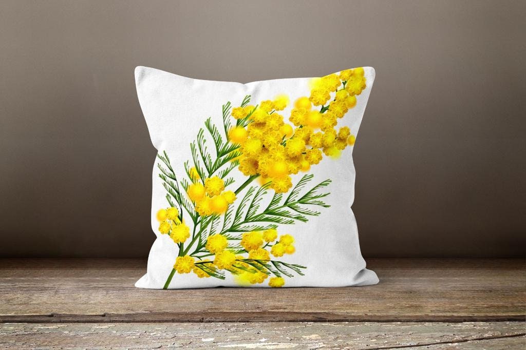 Grey Yellow Floral Farmhouse Summer Trend Cushion Cover