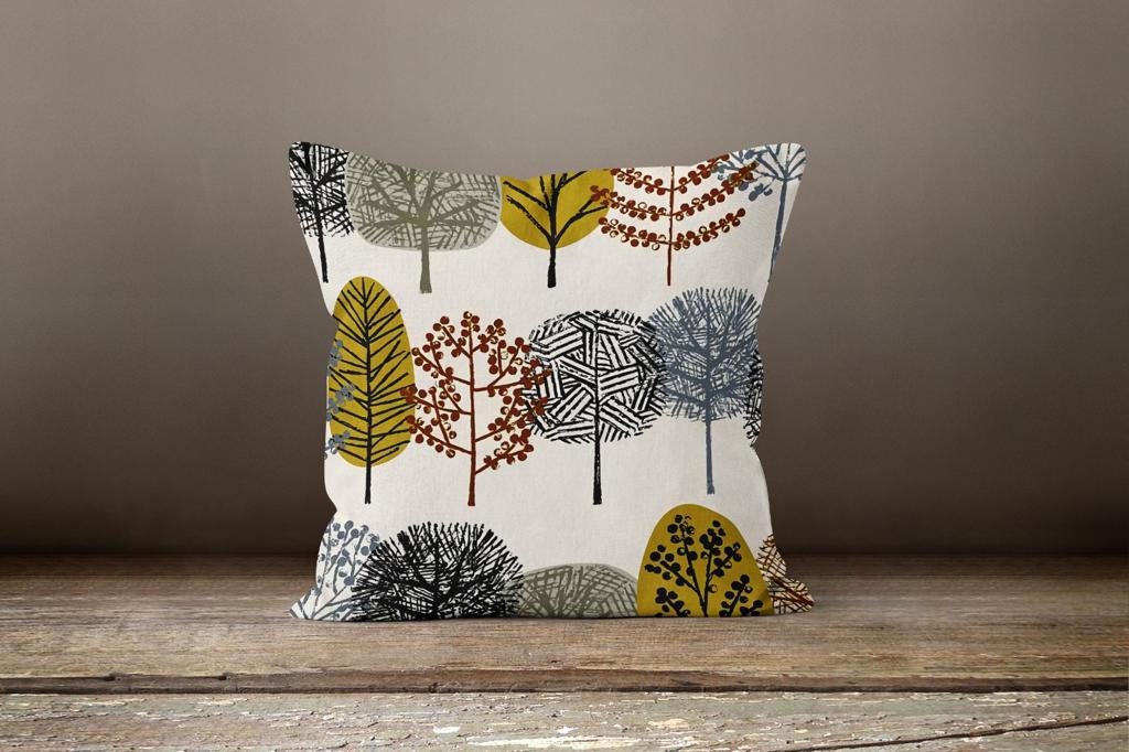 Grey Yellow Floral Farmhouse Summer Trend Cushion Cover