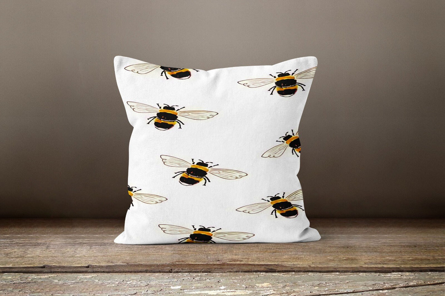 Yellow and Black Bee Throw Cushion Cover