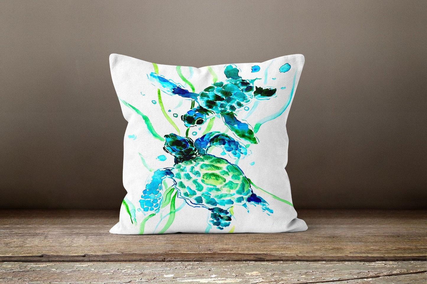 Nautical Sea Turtle Blue Cushion Cover