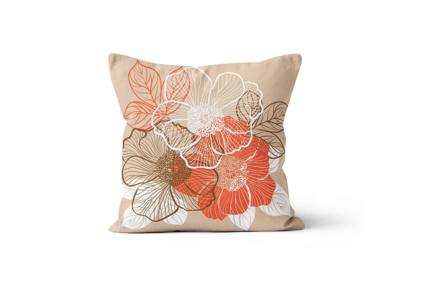 Marine Coastal Terracotta Coral Beach Cushion Cover