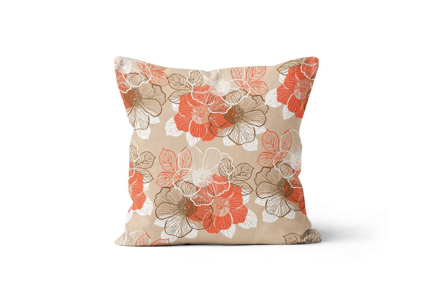 Marine Coastal Terracotta Coral Beach Cushion Cover