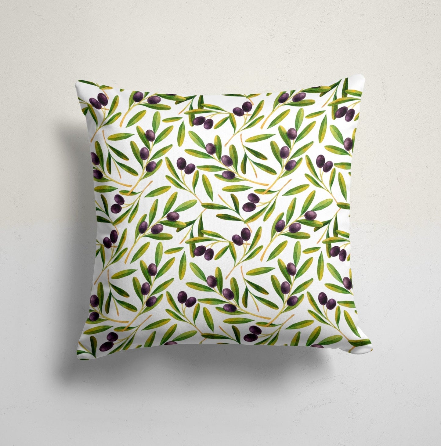 Green and Black Olive Tree Cushion Cover