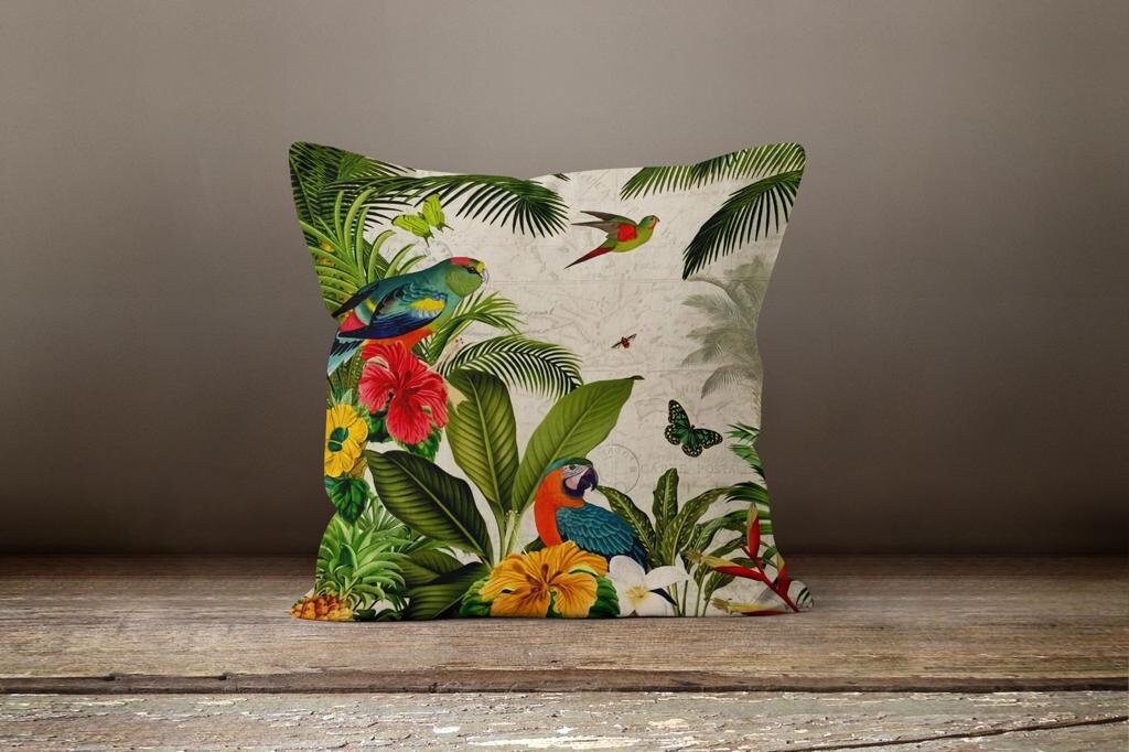 Wild Life Jungle Exotic Flower Amazon Cushion Cover