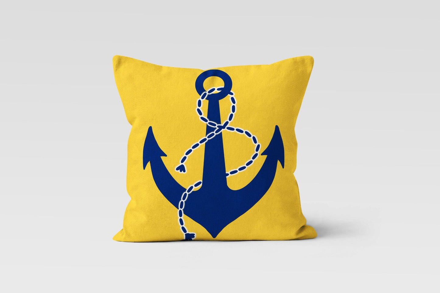 Nautical Coastal Cushion Cover with Anchors Seashells