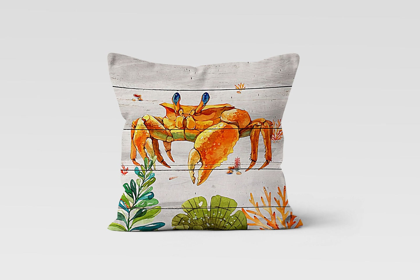 Sea Animals Crab Lobster Nautical Beach Cushion Cover