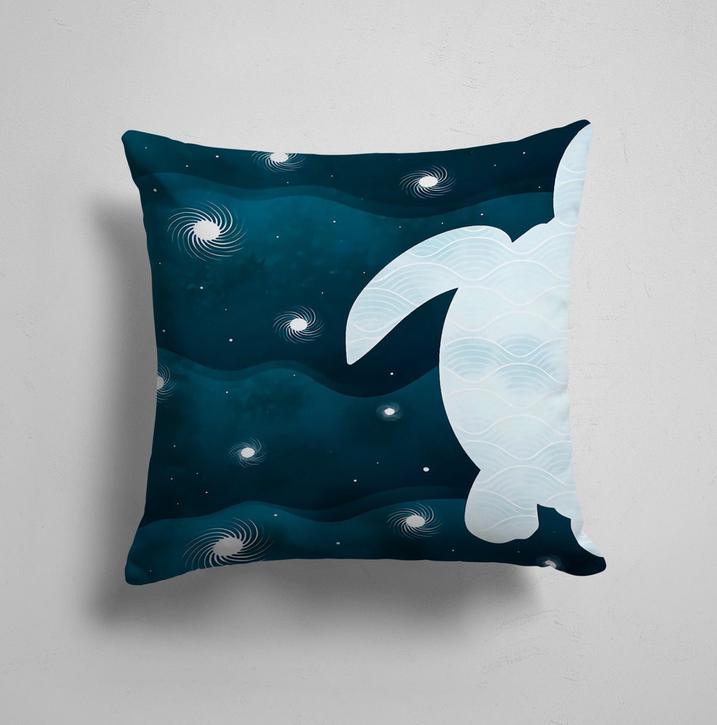 Sea Waves and Turtle Pattern Sunbath Cushion Cover