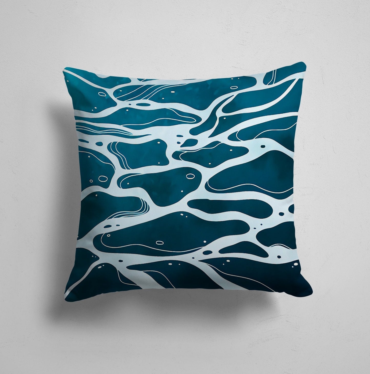 Sea Waves and Turtle Pattern Sunbath Cushion Cover
