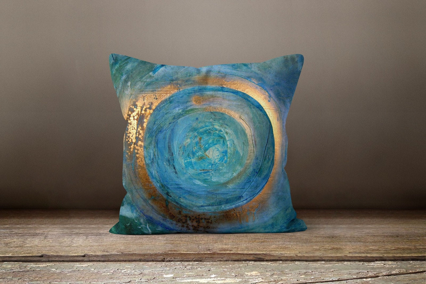 Blue Green Modern Flower Cushion Cover Abstract Cushion Case