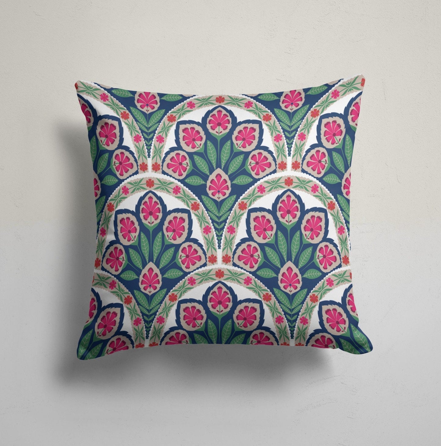 Pink Anthurium Leaves Cushion Cover, Red Tulips Floral Home Decor