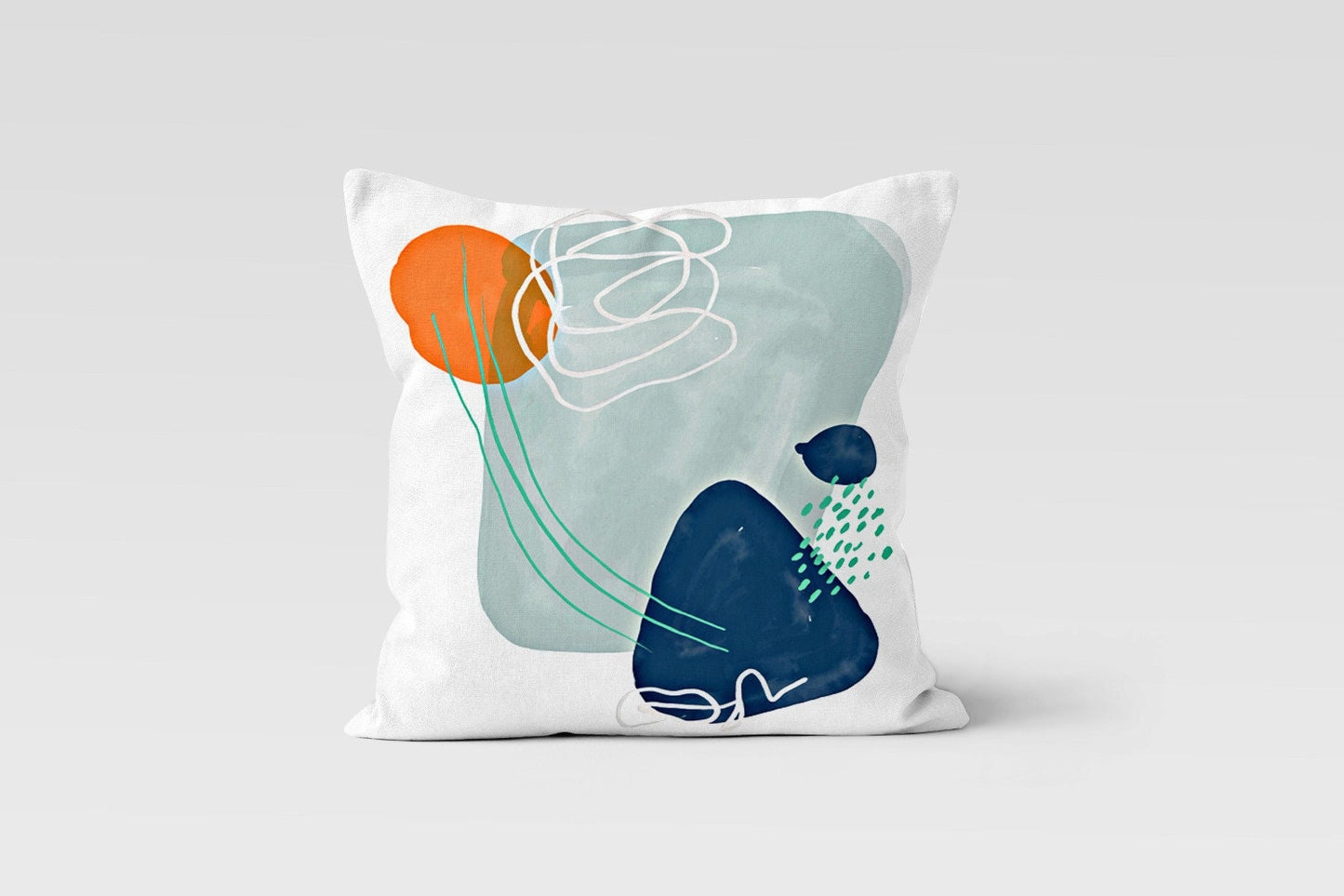 Abstract Mid Century Modern Turquoise Cushion Cover
