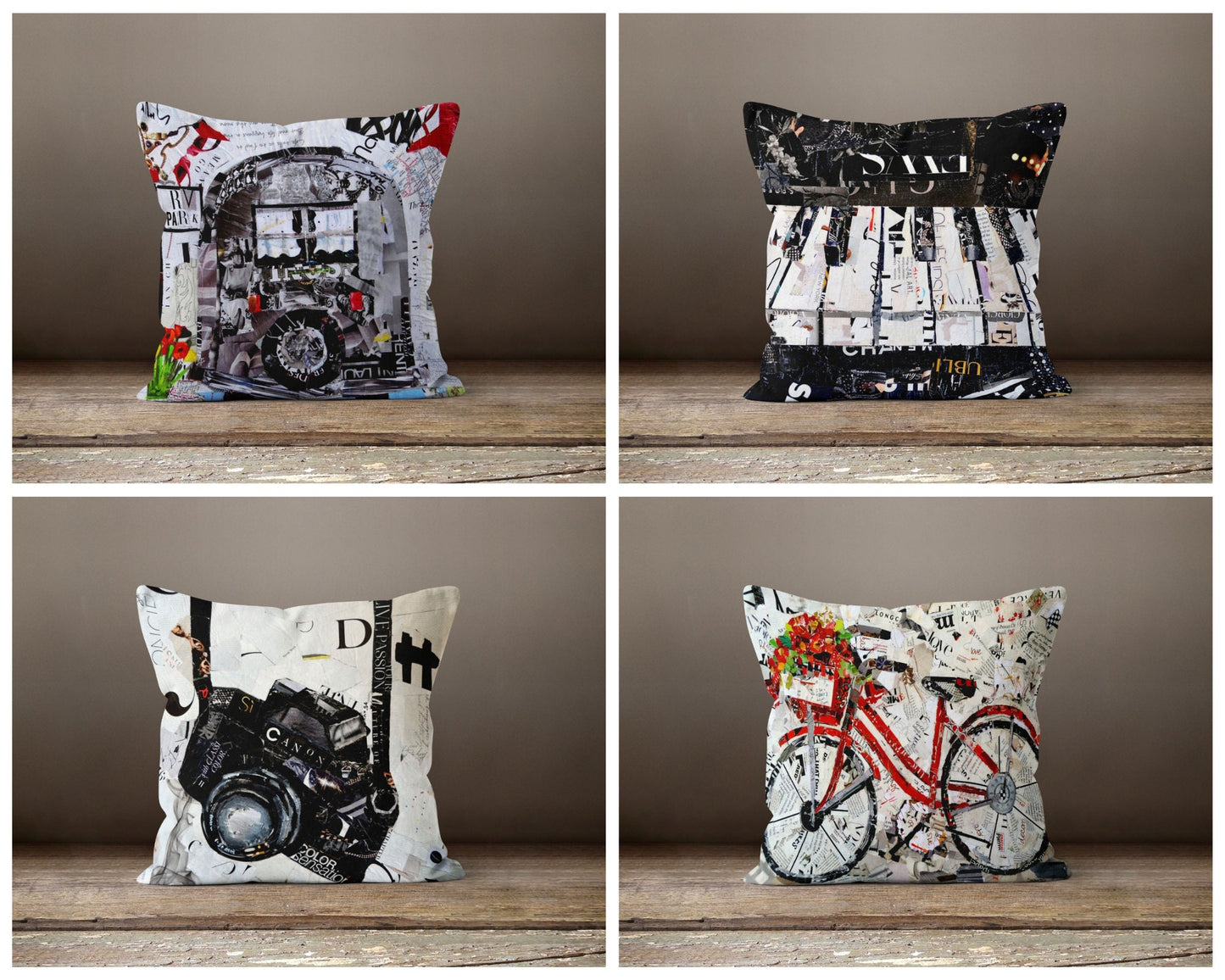 Musical Instrument Pillow Cover Camera Pattern Cushion Case