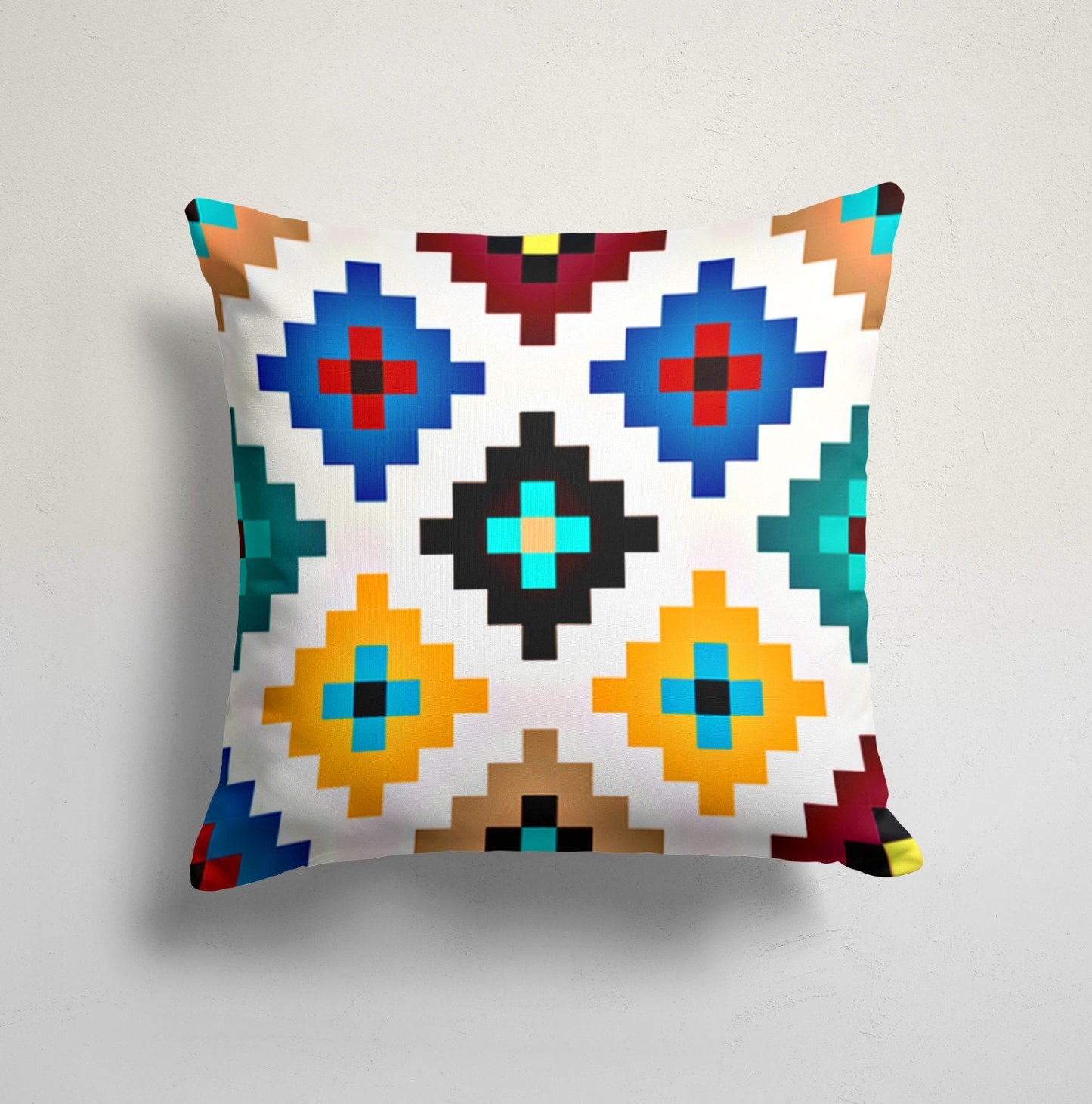 Ethnic Farmhouse Traditional Kilim Print Cushion Cover
