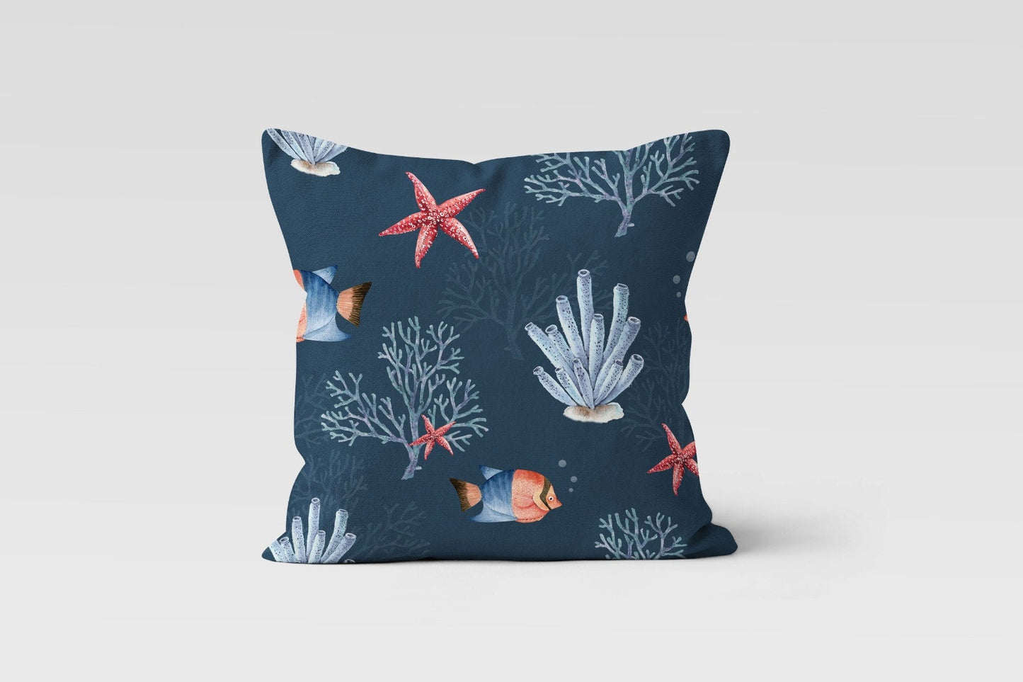 Oceanic Wildlife Coral Reef Sea Creatures Cushion Cover