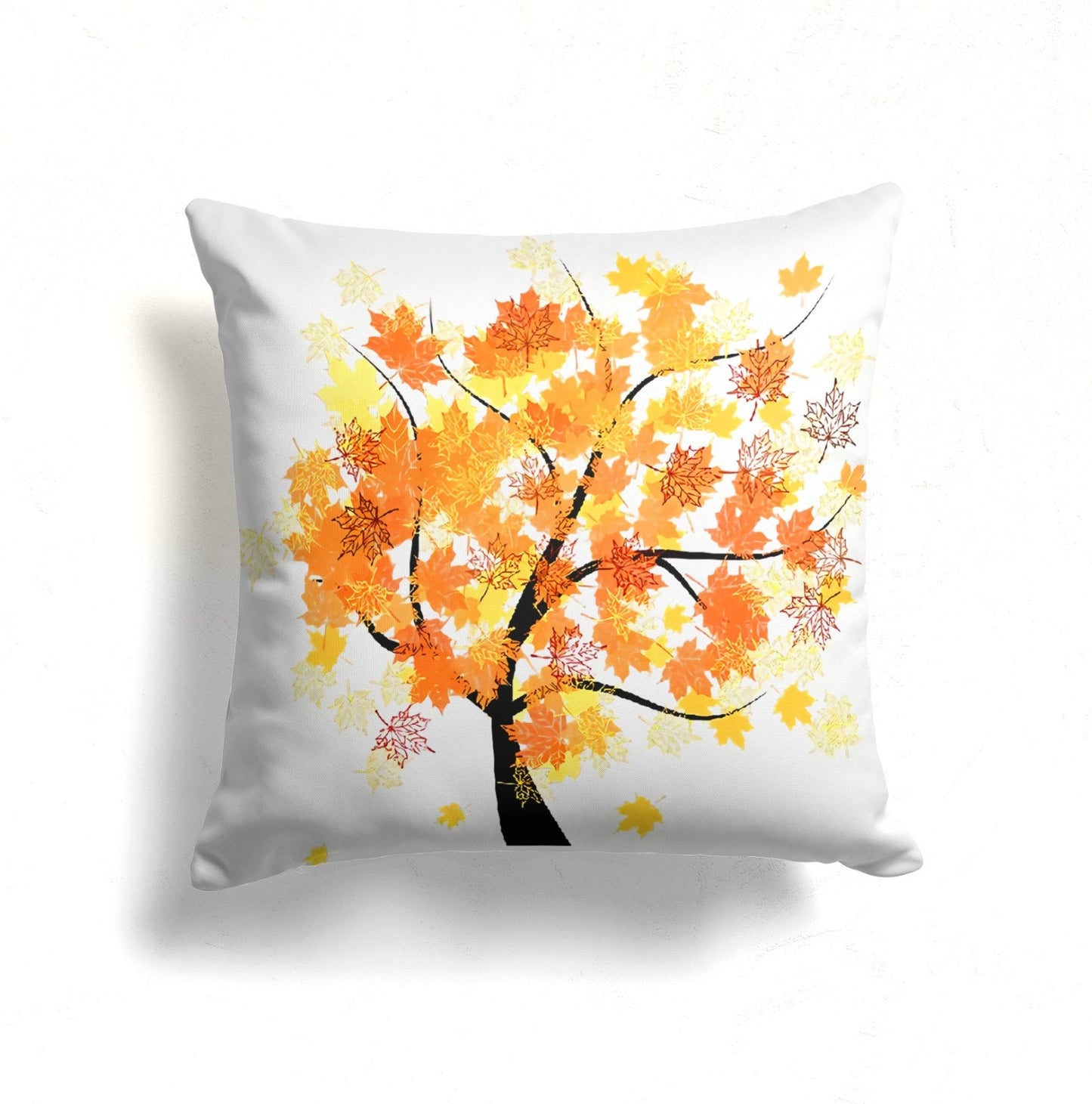 Autumn Tree Leaves Orange Yellow Brown Cushion Cover