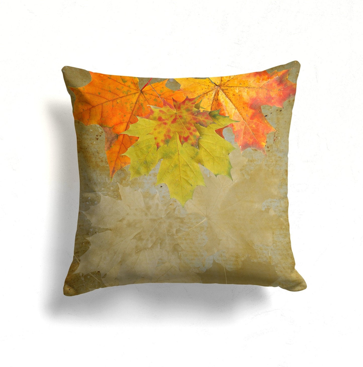 Autumn Tree Leaves Orange Yellow Brown Cushion Cover