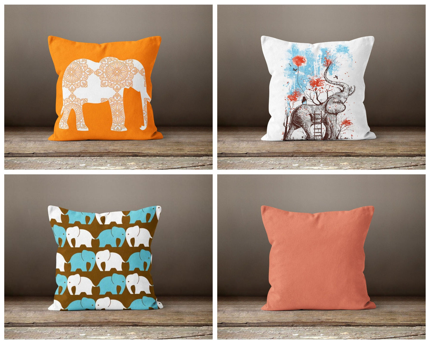 African Sahara Elephant Safari Cushion Cover