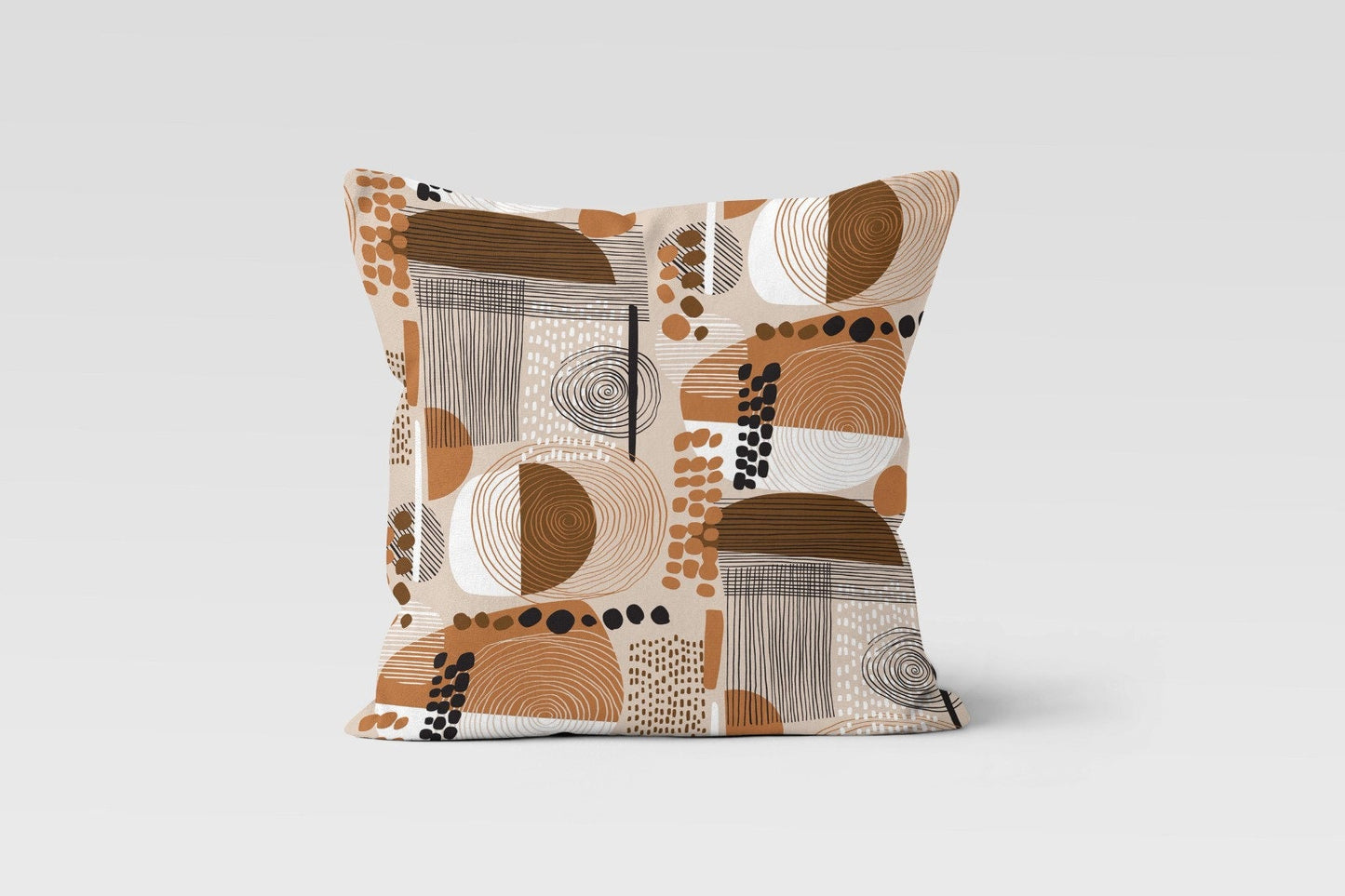 Abstract Yellow&Black Geometric Cushion Cover