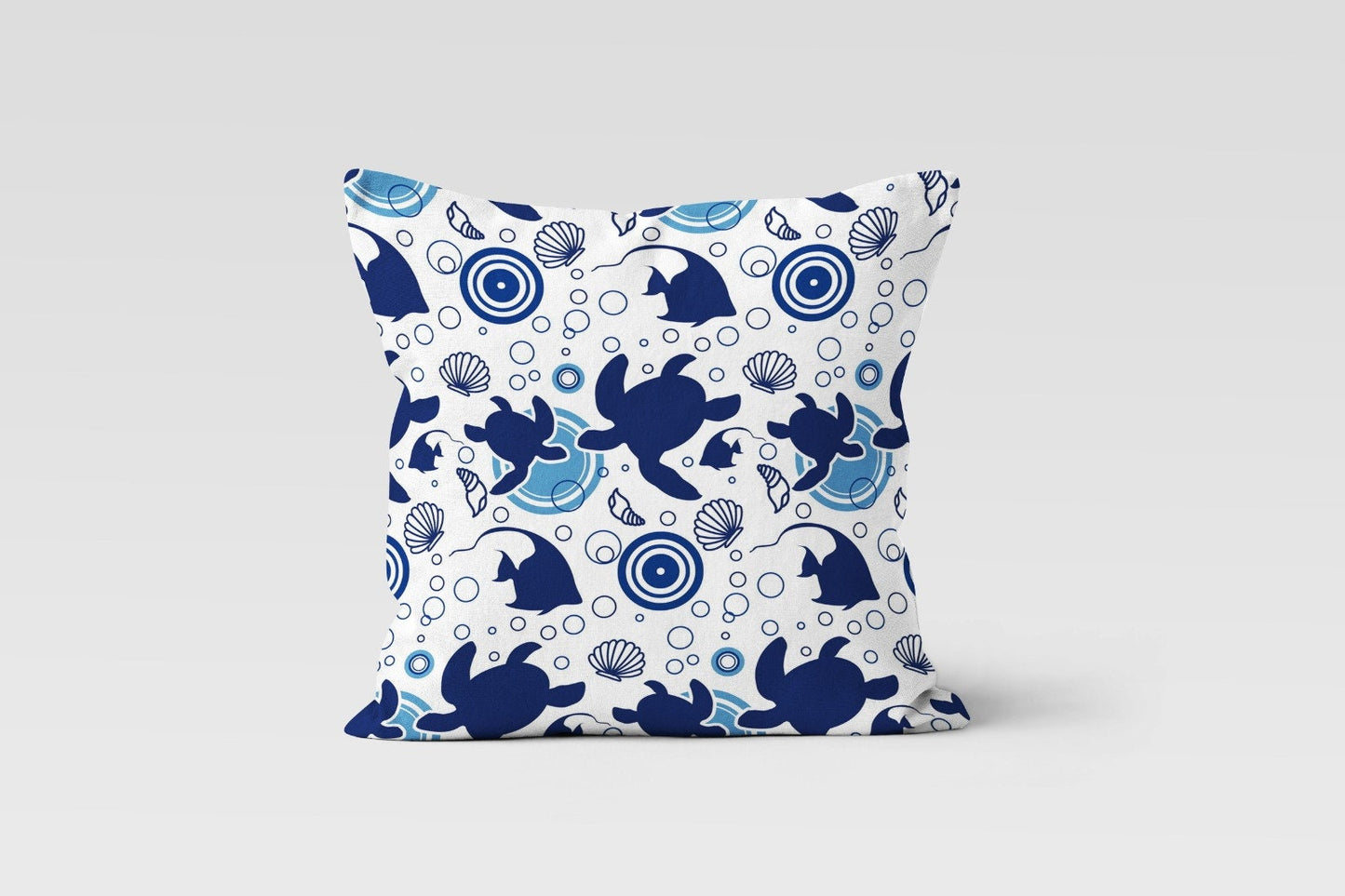 Sea Theme Cushion Cover with Coral Pattern Beach House Decor