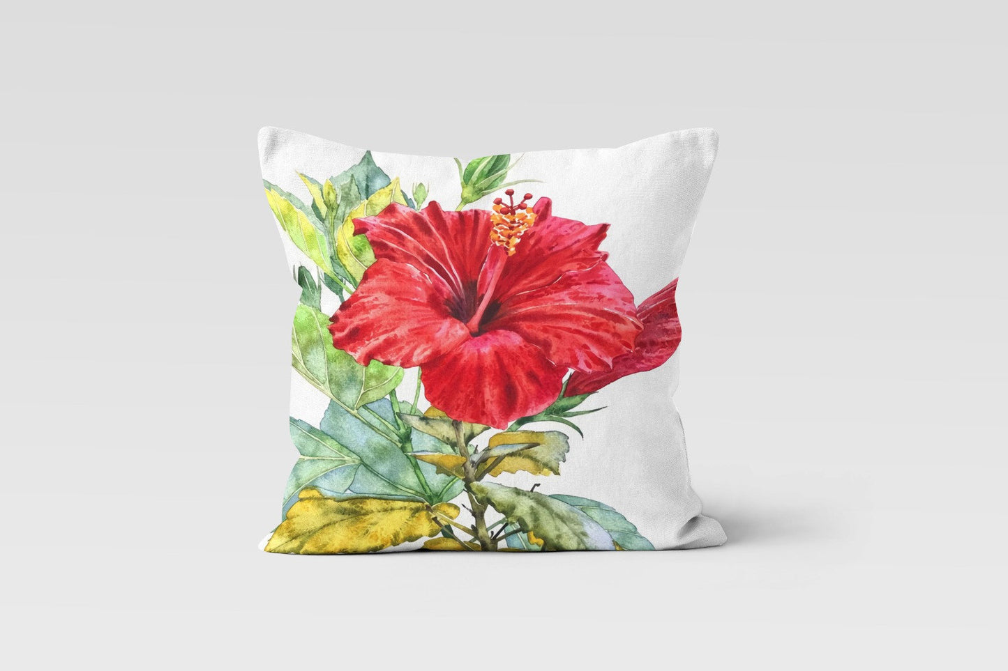 Red Poppy Floral Decorative Flower Cushion Cover