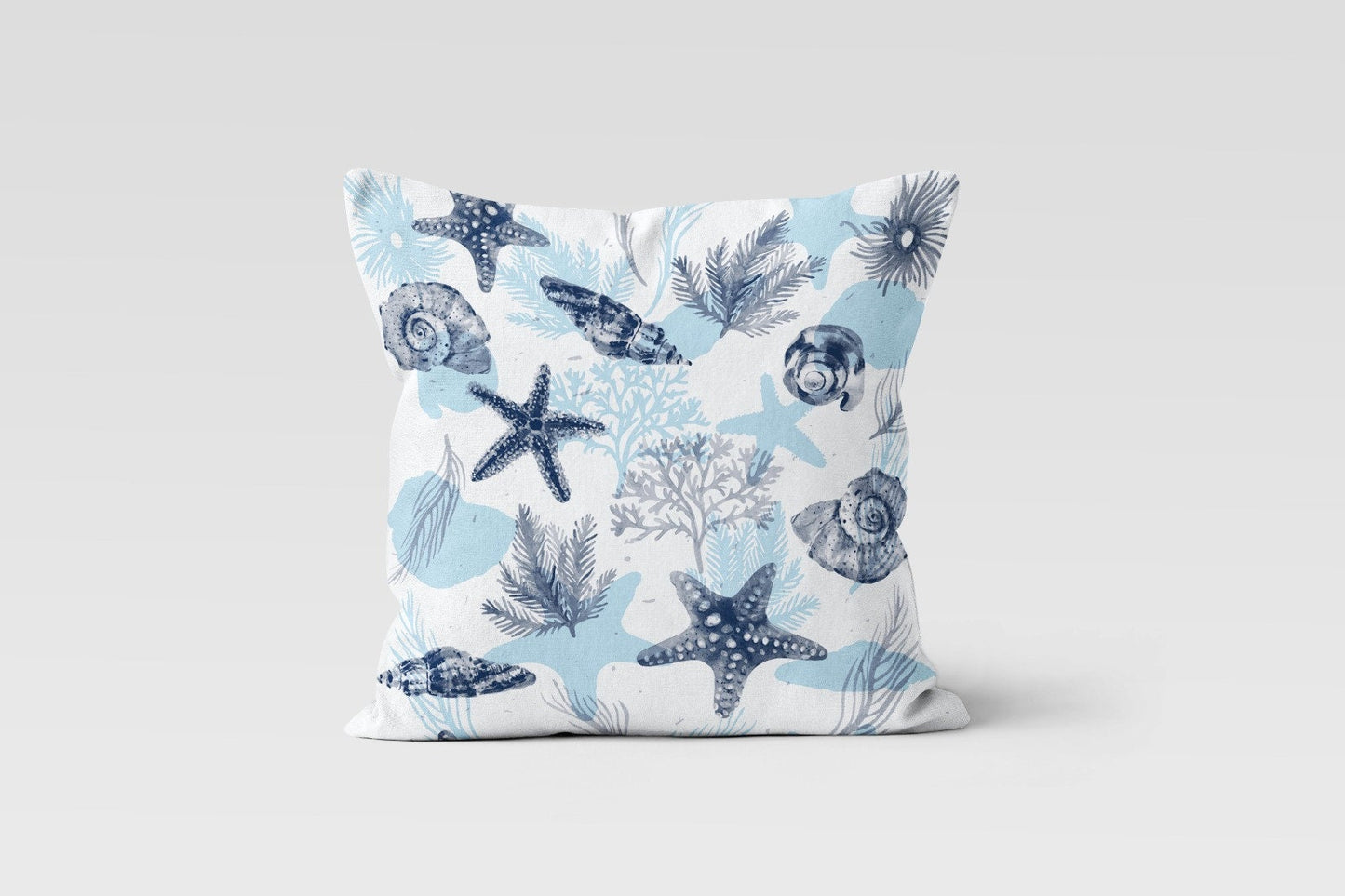 Blue Marine Seashore Themed Printed Cushion Cover
